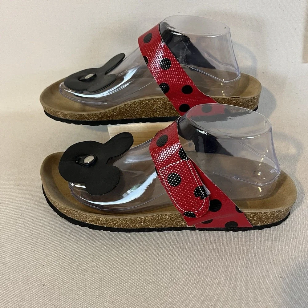 Mickey Minnie‎ Thong Sandals Cork 10.5 Adjustable